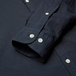 Atlantico Seersucker Long-Sleeve Shirt - Navy -Fashion Menswear Store ATLANTICO NAVY 0220