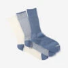 American Rib 3-Pack Crew Socks - Indigo -Fashion Menswear Store Amerib3packCrew Indigo01 e695a076 8350 4fc5 b3a4 f45216ffa543