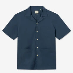 Foret Bocchia Short-Sleeve Vacation Shirt - Navy