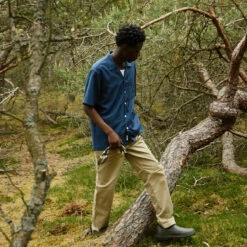 Foret Bocchia Short-Sleeve Vacation Shirt - Navy -Fashion Menswear Store BOCCHIASHIRT NAVY05