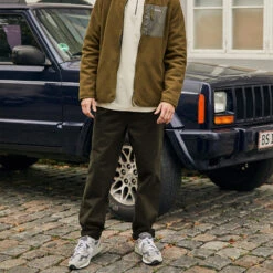 Foret Brook Twill Chino Pants - Army Green -Fashion Menswear Store BROOKTWILLCHINOPANTS ArmyGreen05