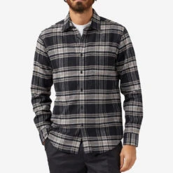 B&B Plaid Flannel Shirt - Black/Cream -Fashion Menswear Store B B 0011 LM 14491 4a6365a7 24e4 46d4 9c3b 803315ad5ed2