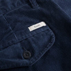 Foret Brook Corduroy Pleated Trousers - Navy -Fashion Menswear Store BrookCorduroyTrousers Navy03 b4b35792 dc93 46d0 97c6 22269b0029cb