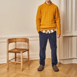 Foret Brook Corduroy Pleated Trousers - Navy -Fashion Menswear Store BrookCorduroyTrousers Navy05 af4066c9 eab6 40c4 8649 e4cea1412fd1