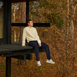 Foret Brook Corduroy Pleated Trousers - Navy -Fashion Menswear Store BrookCorduroyTrousers Navy06 31e9f421 d94a 40d8 9c22 39062ebf71cc