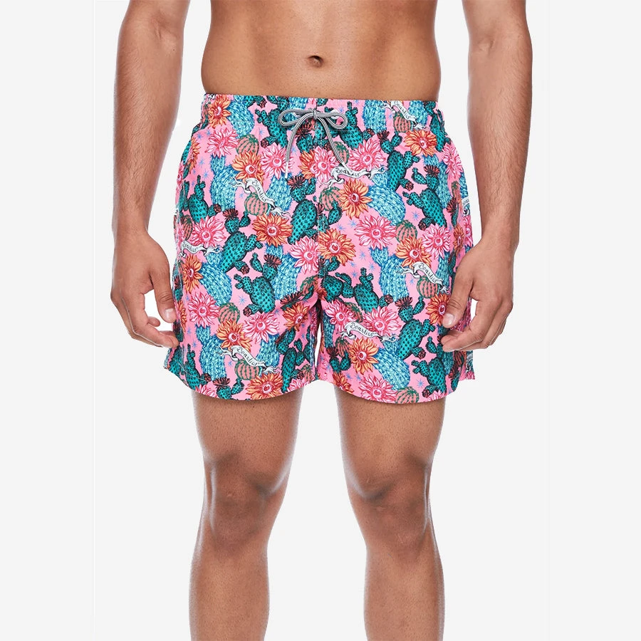 Mid Length Swim Shorts - Cactus Eyeballs 3 Mid Length Swim Shorts - Cactus Eyeballs