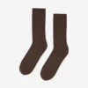 Colorful Standard Classic Organic Crew Socks - Coffee Brown -Fashion Menswear Store CLASSICORGANICSOCK COFFEEBROWN01