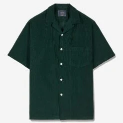 Cord Short-Sleeve Vacation Shirt - Green