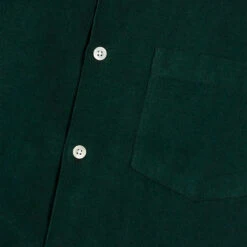 Cord Short-Sleeve Vacation Shirt - Green -Fashion Menswear Store CORD CAMP COLLAR GREEN 2785
