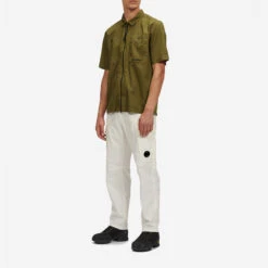 Cotton Rip-Stop Zipped Shirt - Bronze Green -Fashion Menswear Store COTTONRIP STOPZIPPEDSHIRT BronzeGreen03 e930f967 9c1d 4a15 b5f0 16b71d57f080