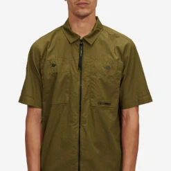 Cotton Rip-Stop Zipped Shirt - Bronze Green -Fashion Menswear Store COTTONRIP STOPZIPPEDSHIRT BronzeGreen05 3e894d8c e2fd 4141 a927 07d8f153ec56