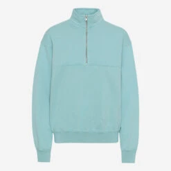 Colorful Standard Classic Organic Quarter Zip - Teal Blue