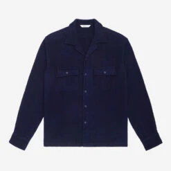 Camp Shirt - Navy Textured HBT