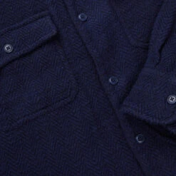 Camp Shirt - Navy Textured HBT -Fashion Menswear Store CampShirt NavyTexturedHBT04 96e04982 d139 4bb7 9600 249c95f30041