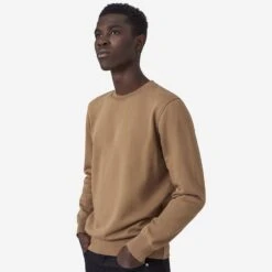 Colorful Standard Classic Organic Crew Sweatshirt - Seaweed Green -Fashion Menswear Store ClassicOrganicCrewSweatshirt SaharaCamel03 243b4f0c eb8f 4c0e 98ae 504f7ec01d30