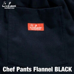 Chef Pants - Black Flannel -Fashion Menswear Store CookmanChefPants Flannel Black05