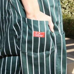 Fisherman's Bib Overall - Dark Green Stripe -Fashion Menswear Store CookmanFisherman sBibOverall Stripe DarkGreen07