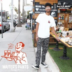 Waiter's Pants - Black Paisley -Fashion Menswear Store CookmanWaiter sPants Paisley Black09