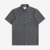 Costa Seersucker S/S Shirt - Blue Night -Fashion Menswear Store CostaShirt BlueNights01