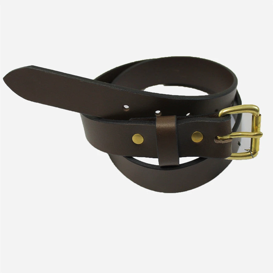 Daily 11oz Leather Belt - Brown/Brass 4 Daily 11oz Leather Belt - Brown/Brass - Image 2