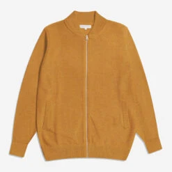 Essa Merino Wool Zipper Cardigan - Tinsel Gold