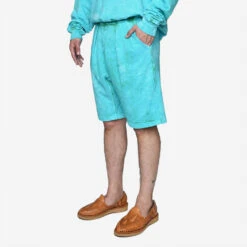 French Terry Pleated Shorts - Tie Dye Green + Mineral -Fashion Menswear Store FrenchTerryPleatedShorts TieDyeGreen Mineral07 c7500bbc 1ffb 42c2 b97f 93b8126e323d