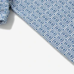 Geometric Jacquard S/S Vacation Shirt - Blue -Fashion Menswear Store GEOMETRICJACQUARDSSVACATIONSHIRT BLUE03