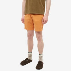 Armor-Lux Heritage Drawstring Easy Shorts - Rusty Orange -Fashion Menswear Store HeritageDrawstringShorts RustyOrange03