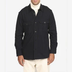 Homer Army Wool Overshirt - Navy