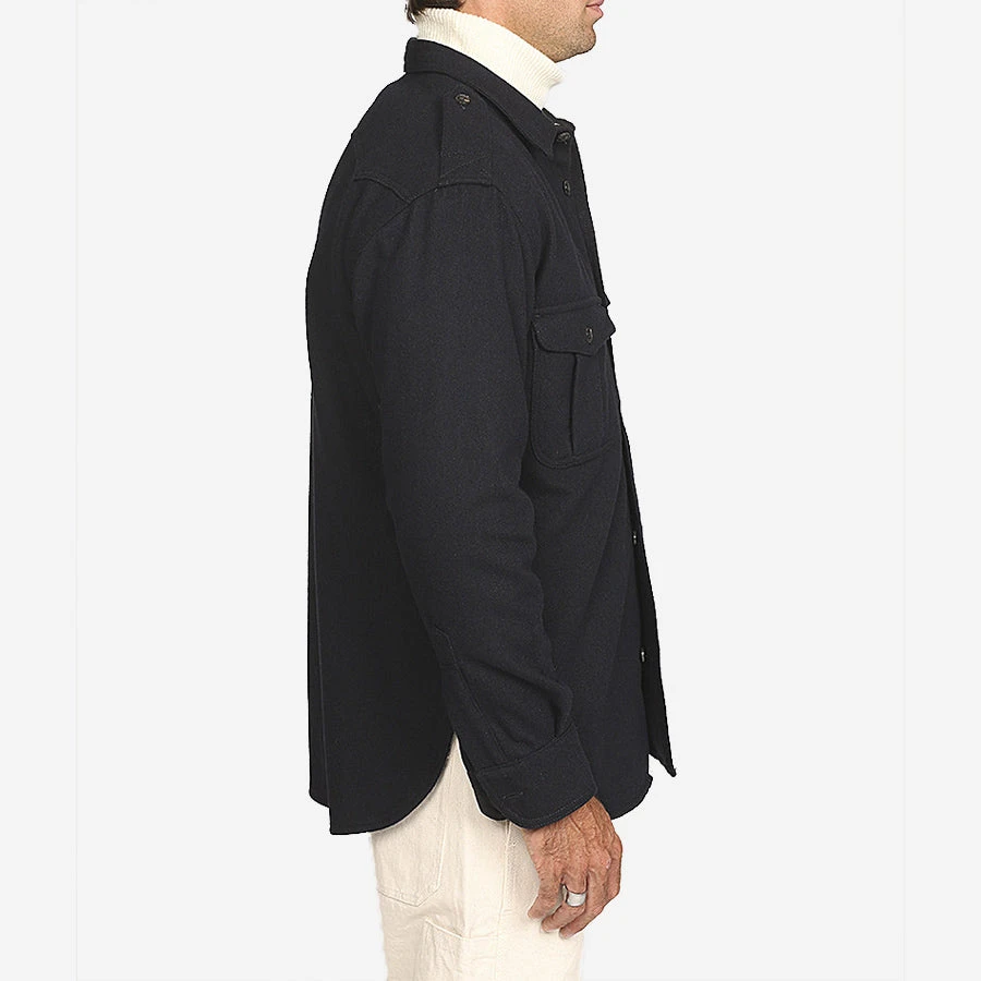 Homer Army Wool Overshirt - Navy 4 Homer Army Wool Overshirt - Navy - Image 2