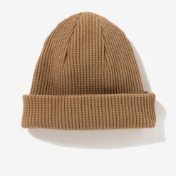Big Waffle Knit Beanie - Amber Beige