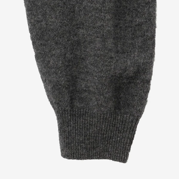 Lambswool V-Neck Knit Cardigan - Charcoal 7 Lambswool V-Neck Knit Cardigan - Charcoal - Image 6