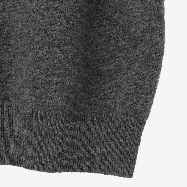Lambswool V-Neck Knit Cardigan - Charcoal 8 Lambswool V-Neck Knit Cardigan - Charcoal - Image 7