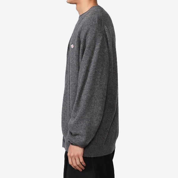 Lambswool V-Neck Knit Cardigan - Charcoal 3 Lambswool V-Neck Knit Cardigan - Charcoal - Image 2