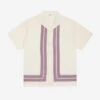 Leisure S/S Shirt - Natural/Mauve Border Stripe Applique