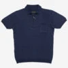 Linen Cotton Knit Zip Polo - Navy -Fashion Menswear Store LinenCottonKnitZipPolo Navy01