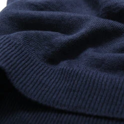 Linen Cotton Knit Zip Polo - Navy -Fashion Menswear Store LinenCottonKnitZipPolo Navy03