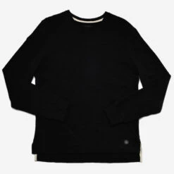 Double Slub Long-Sleeve T-Shirt - Black