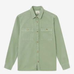 Foret Mellow Canvas Overshirt - Sage Green
