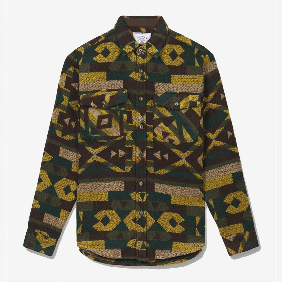 Morpheus Abstract Wool Overshirt - Brown 3 Morpheus Abstract Wool Overshirt - Brown