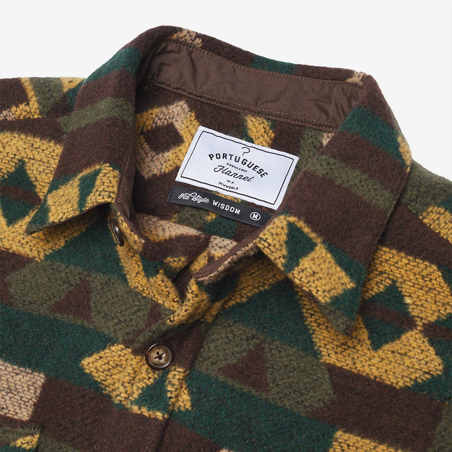 Morpheus Abstract Wool Overshirt - Brown 4 Morpheus Abstract Wool Overshirt - Brown - Image 2