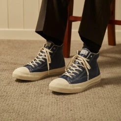 Military Standard Leather High Sneaker - Navy 11 Military Standard Leather High Sneaker - Navy -Fashion Menswear Store MilitaryStandardLeatherHigh Navy