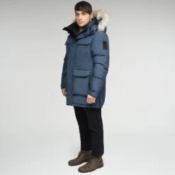Nunavut Long Parka - Steel Grey -Fashion Menswear Store Nunavut Navy 03 aff61634 88ac 4581 99e7 569a2781ba3d