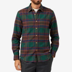 Otton Plaid Flannel Shirt - Forest Green -Fashion Menswear Store OTTON 0149 LM 19321 cdfe9fd8 0b23 40a7 b4b4 8d8f1d6c7aae