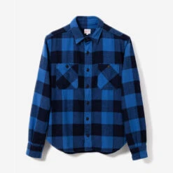 Original Triple-Yarn Herringbone Check Shirt - Indigo 12 Original Triple-Yarn Herringbone Check Shirt - Indigo -Fashion Menswear Store OriginalHerringboneCheckShirt Indigo01 36e84d78 5cf3 4140 8953 4bd3b41559aa