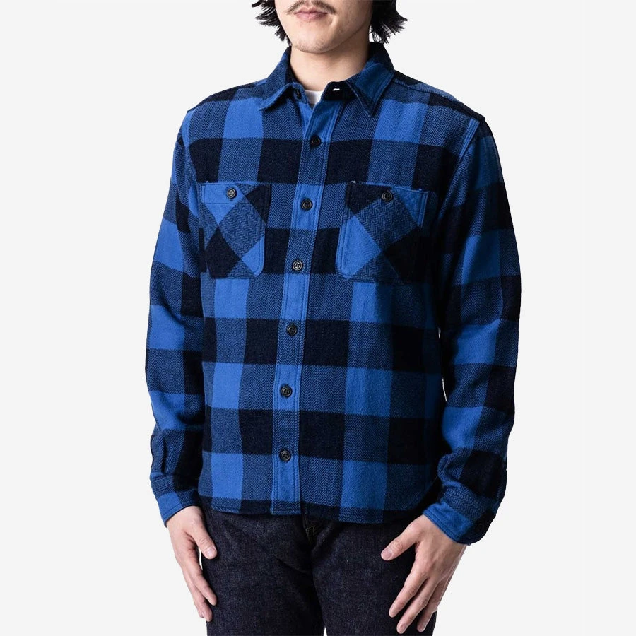 Original Triple-Yarn Herringbone Check Shirt - Indigo 3 Original Triple-Yarn Herringbone Check Shirt - Indigo