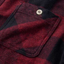 Original Triple-Yarn Herringbone Check Shirt - Red -Fashion Menswear Store OriginalTriple YarnTwillCheckShirt Red05 e620838d 9c77 46d4 986f 7ea52717aa79
