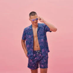 Tencel Short-Sleeve Vacation Shirt - Palms -Fashion Menswear Store PALMS04