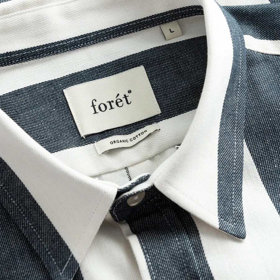 Foret Petal Stripe L/S Shirt - Cloud/Navy 4 Foret Petal Stripe L/S Shirt - Cloud/Navy - Image 2