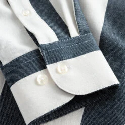 Foret Petal Stripe L/S Shirt - Cloud/Navy 11 Foret Petal Stripe L/S Shirt - Cloud/Navy -Fashion Menswear Store PETALSTRIPELSSHIRT CLOUDNAVY04